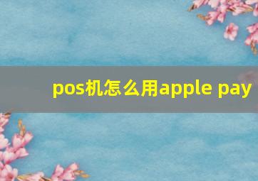 pos机怎么用apple pay